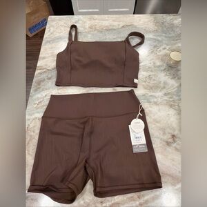 Vuori Brown Tank Top and Shorts Set